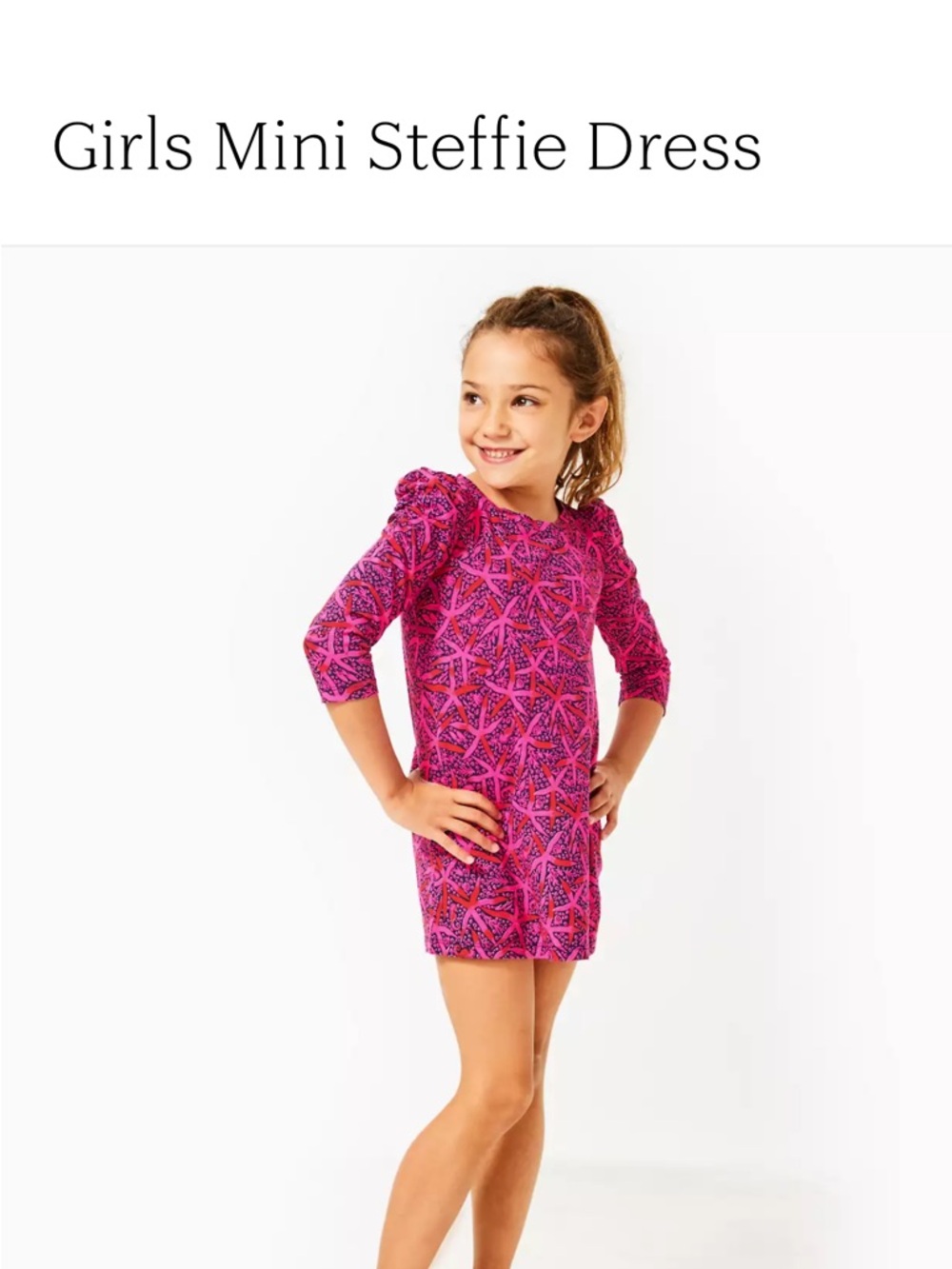 Lilly Pulitzer Girls Pink & Purple Starfish-Print Mini Dress